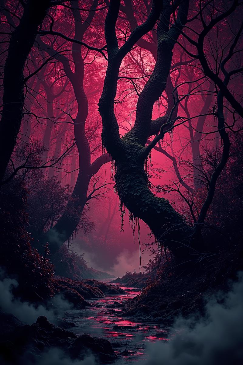 00135-3357504537-A dense, scary forest with low light and an ominous atmosphere. Twisted, towering trees with gnarled branches. Overgrown vines a.png